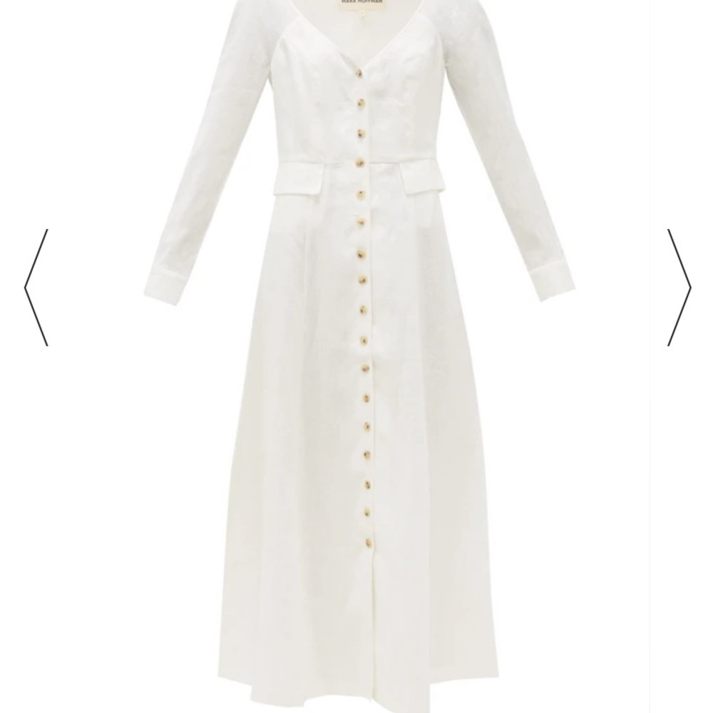 NWT Mara Hoffman Long-Sleeved White Linen Dress